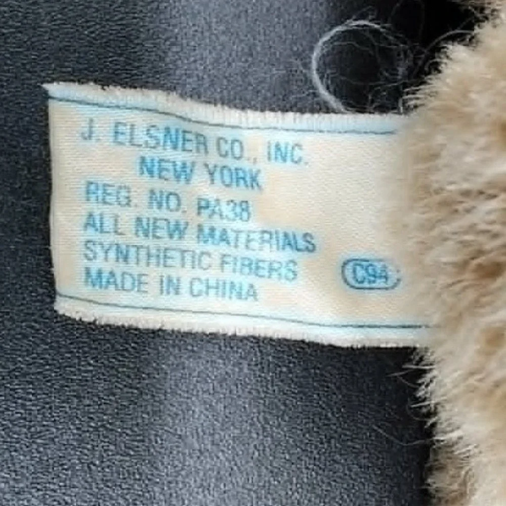 j. elsner co plush dog Tan  Lab‎ Retriever Vintage Realistic Curly Fur Toy